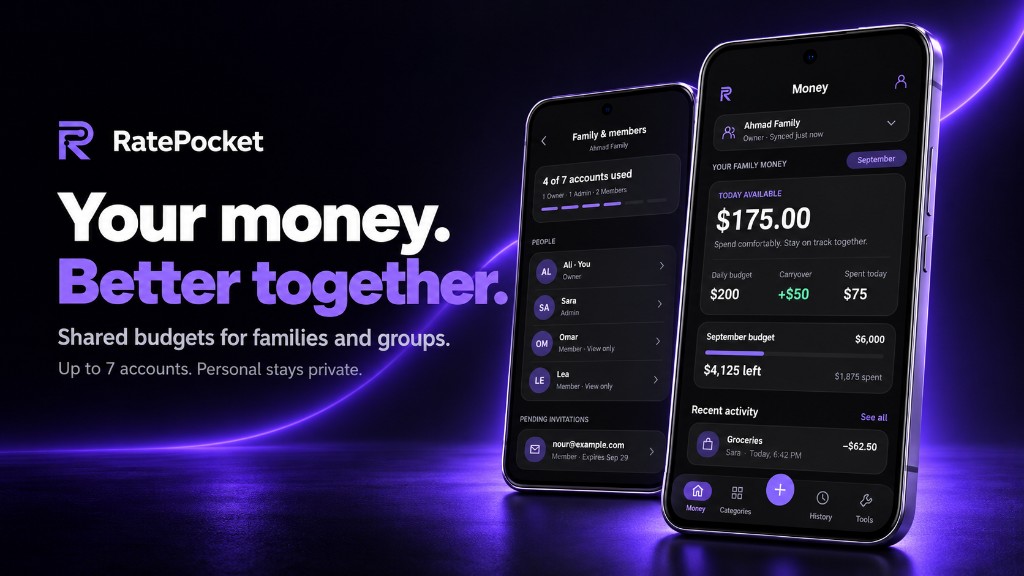 RatePocket shared budget on phones